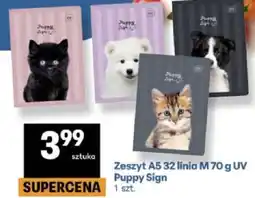 Delikatesy Centrum Zeszyt A5 32 linia M 70 g UV Puppy Sign oferta