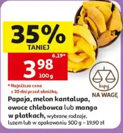 Auchan Papaja, melon kantalupa, owoce chlebowca lub mango oferta