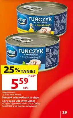 Auchan Tuńczyk w kawałkach Lisner oferta