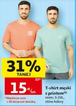 Auchan T-shirt męski z printem oferta