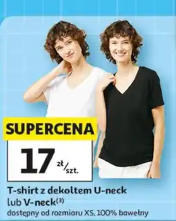 Auchan T-shirt z dekoltem U-neck lub V-neck oferta