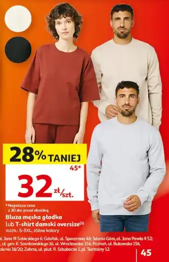 Bluza męska gładka lub T-shirt damska oversize