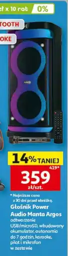 Auchan Głośnik Power Audio Manta Argos oferta