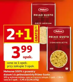 Auchan Makaron 100% z pszenicy durum lub pełnoziarnisty Primo Gusto oferta