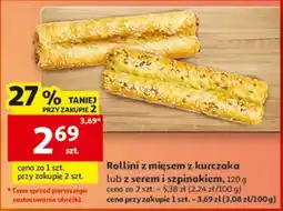 Auchan Rollini z mięsem z kurczaka lub z serem i szpinakiem oferta