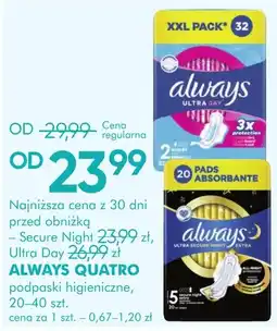 SuperPharm ALWAYS QUATRO podpaski higieniczne oferta