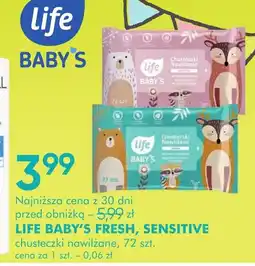 SuperPharm LIFE BABY'S FRESH, SENSITIVE chusteczki nawilżane oferta