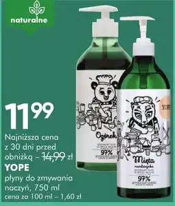SuperPharm Płyny do zmywania naczyń YOPE oferta
