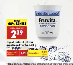 Biedronka Jogurt typu greckiego FruVita oferta