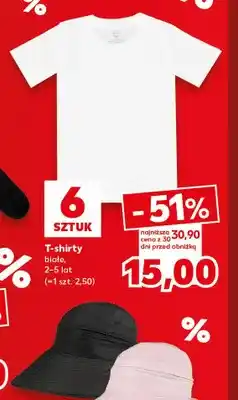 Kaufland T-shirty dziecięce białe 6-pak oferta