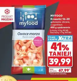 Kaufland Krewetki 16-20 gotowane obrane z ogonkiem Myfood oferta