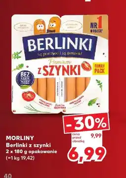 Kaufland Parówki Berlinki z szynki Morliny 2-pak oferta