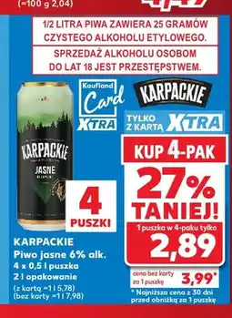 Kaufland Piwo Karpackie 6% alk oferta
