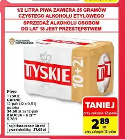 Carrefour Piwo Tyskie Gronie 12-pak oferta