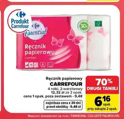 Carrefour Ręcznik papierowy Carrefour Essential 4-pak oferta