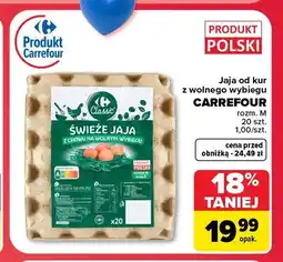 Carrefour Jajka kurze od kur z wolnego wybiegu Carrefour Classic oferta