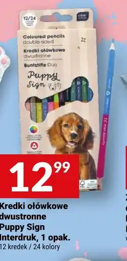 Twój Market Kredki ołówkowe dwustronne Puppy Sign oferta