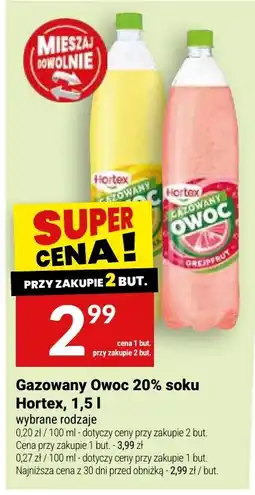 Twój Market Gazowany Owoc 20% soku Hortex oferta
