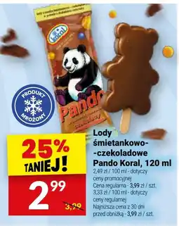 Twój Market Lody śmietankowo-czekoladowe Panda Koral oferta