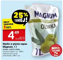 Twój Market Mydło w płynie zapas Magnum, oliwka, miód & mleko oferta