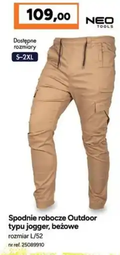 Bricoman Spodnie robocze Outdoor typu jogger, beżowe oferta