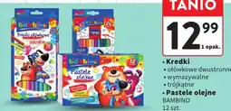 Intermarche Kredki ołówkowe wymazywalne trójkątne i Pastele olejne BAMBINO oferta