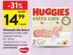 Intermarche Pieluszki dla dzieci HUGGIES EXTRA CARE oferta