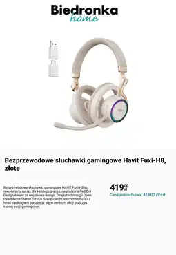 Biedronka Bezprzewodowe słuchawki gamingowe Habit Fuxi-H8, złote oferta