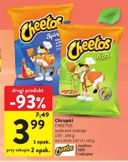 Intermarche Chrupki kukurydziane Cheetos Spirals oferta