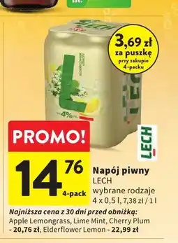Intermarche Napój piwny Lech wybrane rodzaje oferta