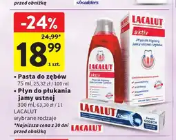 Intermarche Pasta do zębów Lacalut Aktiv oferta