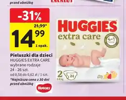 Intermarche Pieluszki dla dzieci Huggies Extra Care 24-26 szt oferta