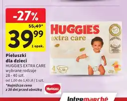 Intermarche Pieluszki dla dzieci Huggies Extra Care 28-40 szt oferta