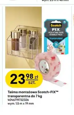 Castorama Taśma montażowa Scotch-FIX transparentna do 7 kg 1,5mx19 mm oferta