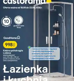 Castorama Kabina prysznicowa półokrągła GoodHome Ledava oferta