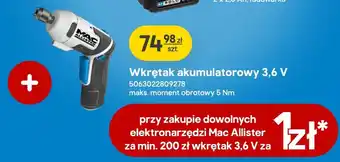 Wkrętak akumulatorowy Mac Allister
