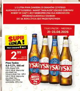 Twój Market Piwo bezalkoholowe Tyskie oferta