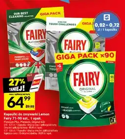 Twój Market Kapsułki do zmywarki Fairy Platinum Plus Lemon oferta