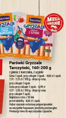 Twój Market Parówki Gryzzale z piersi z kurczaka Tarczyński oferta
