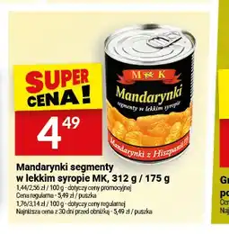 Twój Market Mandarynki segmenty w lekkim syropie M & K oferta