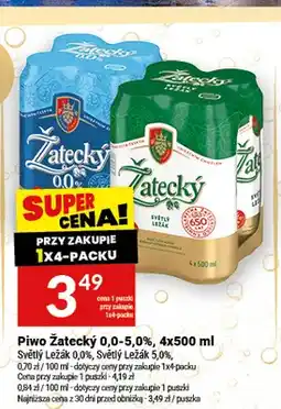Twój Market Piwo bezalkoholowe Žatecký Světlý Ležák 4-pak oferta