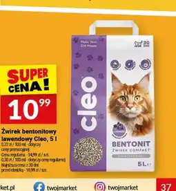 Twój Market Żwirek bentonitowy lawendowy Cleo oferta
