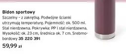 Tchibo Bidon sportowy srebrno-bordowy oferta