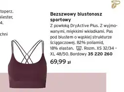 Tchibo Bezszwowy biustonosz sportowy Tchibo bordowy oferta