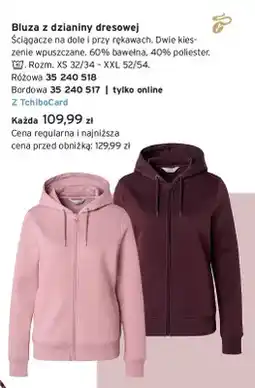 Tchibo Bluza z dzianiny dresowej Tchibo bordowa oferta