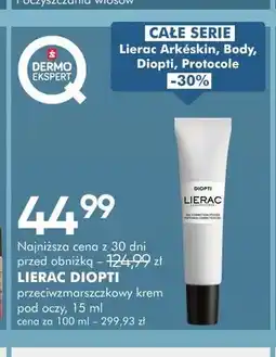 SuperPharm Przeciwzmarszczkowy krem pod oczy Lierac Diopti oferta
