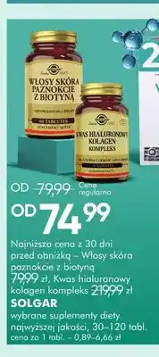 SuperPharm Suplement diety Włosy skóra paznokcie z biotyną Solgar oferta