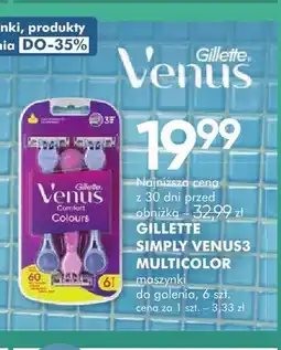 SuperPharm Maszynki do golenia Gillette Simply Venus 3 Multicolor oferta