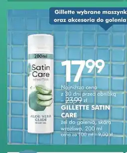 SuperPharm Żel do golenia Gillette Satin Care Sensitive oferta