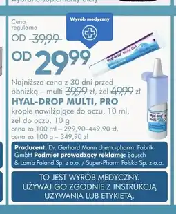SuperPharm Krople do oczu Hyal-Drop Multi oferta